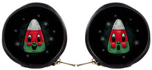 Load image into Gallery viewer, Johanna Parker Spookmas Candy Corns Round Case Or Cosmetic Bag