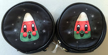 Load image into Gallery viewer, Johanna Parker Spookmas Candy Corns Round Case Or Cosmetic Bag