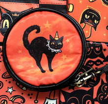 Load image into Gallery viewer, Johanna Parker Cat & Crow Round Case Or Cosmetic Bag