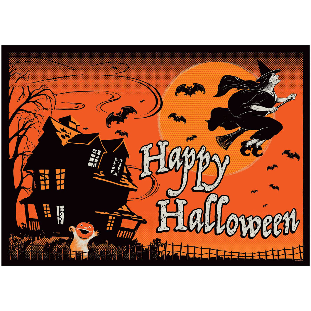 New! Vintage Beistle Line Vintage Style Halloween Fabric Backdrop