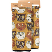 Load image into Gallery viewer, Vintage Style Halloween Faces Kitchen Towel Primitives by Kathy
