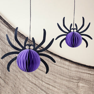 Primitives by Kathy Glitter Spiders Honeycomb Paper Decorations