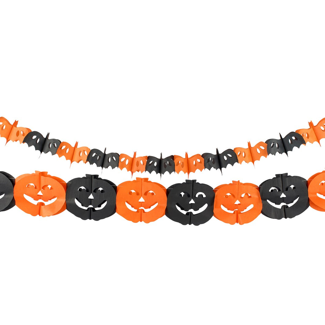 Primitives by Kathy Pumpkin Bat Paper Garland Set