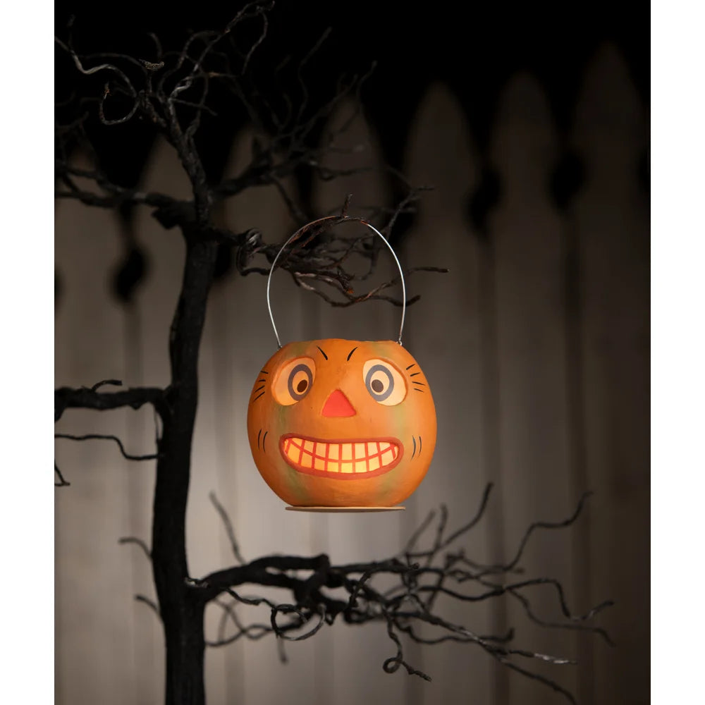 Vintage Striped Pumpkin Bucket Bethany Lowe