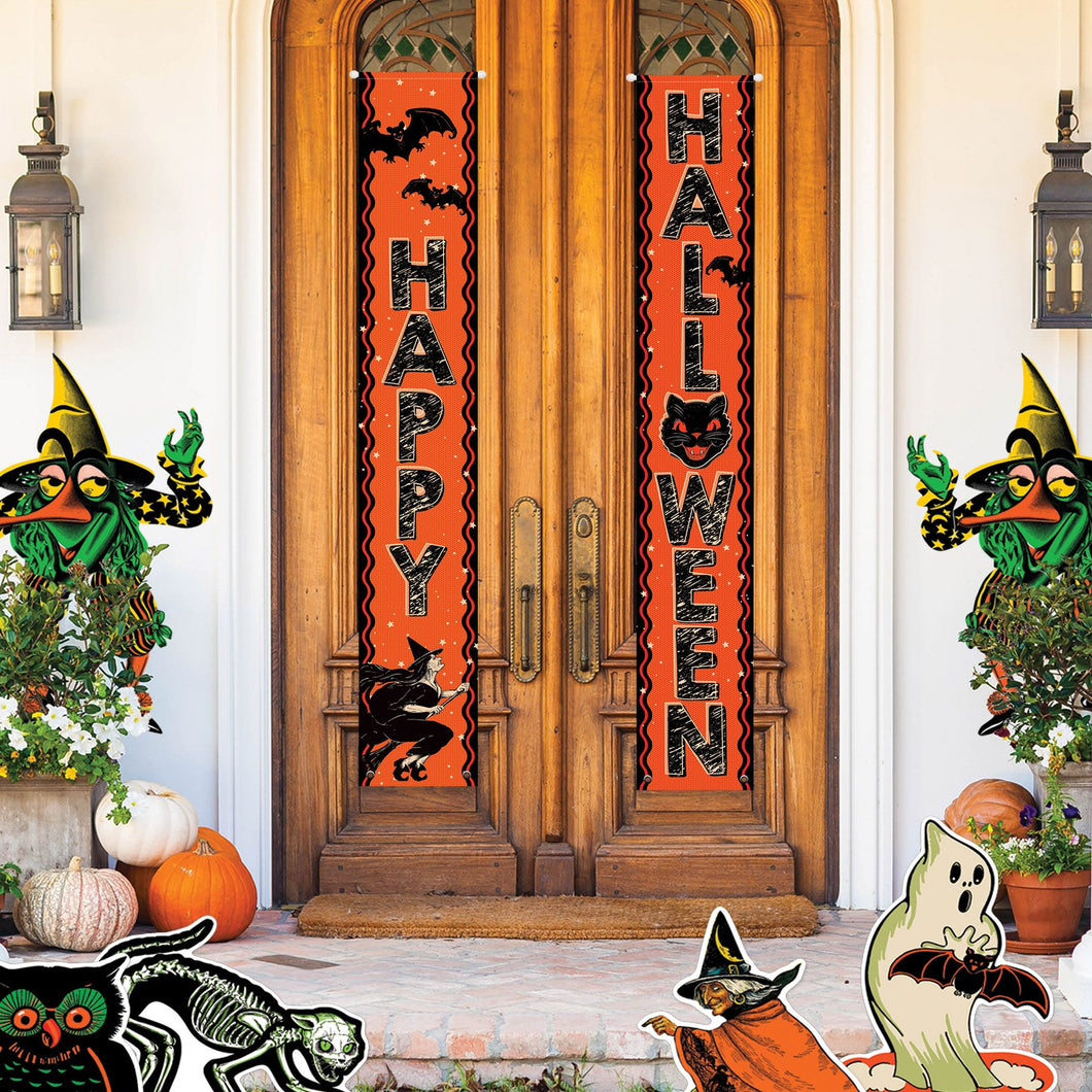NEW! Vintage Beistle Line - Fabric Happy Halloween Door Panels