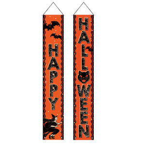 NEW! Vintage Beistle Line - Fabric Happy Halloween Door Panels