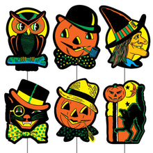 Load image into Gallery viewer, New! Vintage Beistle Line 6 Classic Halloween Cutout Yard Signs
