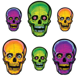 Beistle Halloween - Nite-Glow Skull Cutouts