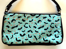 Load image into Gallery viewer, Johanna Parker Bats on Teal Clutch Bag
