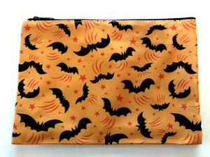 Johanna Parker Bats on Yellow Pouch or Cosmetic Bag