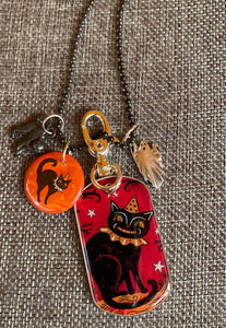 Johanna Parker Cat & Ghost Characters Charm Necklace