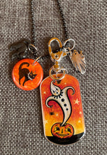Load image into Gallery viewer, Johanna Parker Cat &amp; Ghost Characters Charm Necklace
