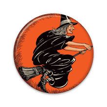 Load image into Gallery viewer, NEW! Vintage Style Beistle 2&quot; Flying Witch Button
