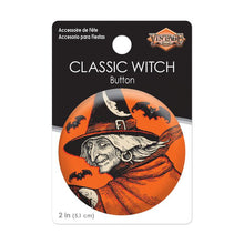 Load image into Gallery viewer, NEW! Vintage Style Beistle 2" Classic Witch Button
