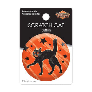 NEW! Vintage Style Beistle 2" Scratch Cat Button