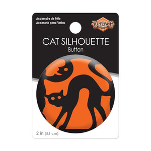 NEW! Vintage Style Beistle 2" Cat Silhouette Button