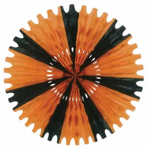 Beistle Large Orange & Black Tissue Fan