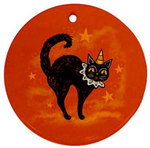 Load image into Gallery viewer, Johanna Parker Halloween Cat &amp; Crow Ornament
