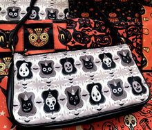 Load image into Gallery viewer, Johanna Parker B/W Spooky Ghoul-Friends Clutch Bag
