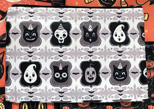 Johanna Parker B/W Spooky Ghoul-Friends Pouch or Cosmetic Bag