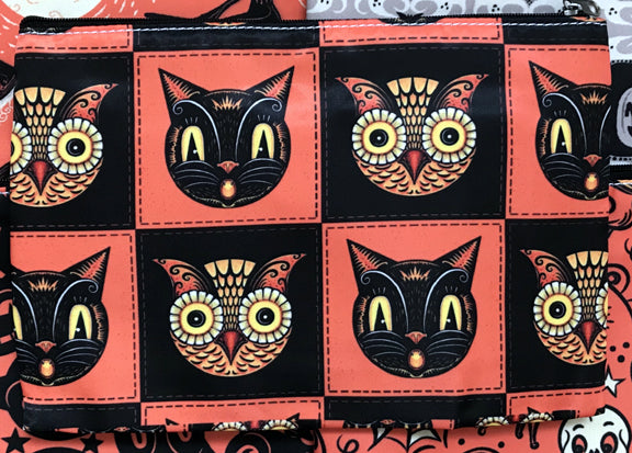 Johanna Parker Cat & Owl Pouch or Cosmetic Bag