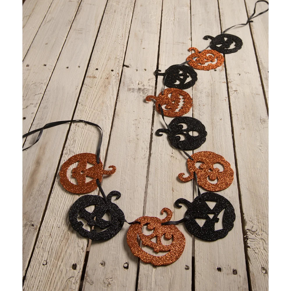 Lowe Jack-O-Lantern Glitter Garland