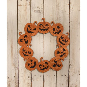 Bethany Lowe Jack-O-Lantern Glitter Wreath