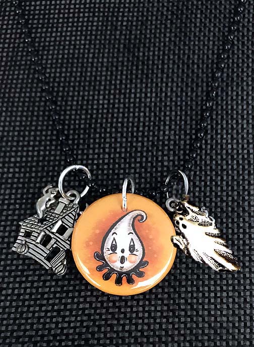 Johanna Parker Ghost Button Charm Necklace